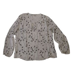 Esprit Cream Blouse with Black Bird Design